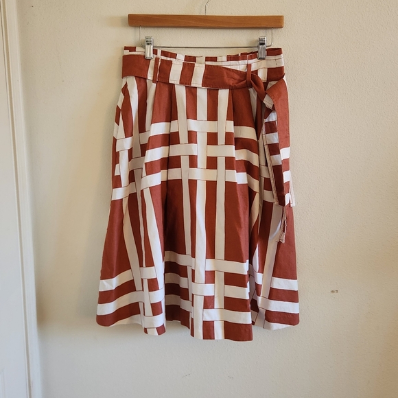 Ann Taylor Dresses & Skirts - Ann Taylor petite brown and white midi skirt